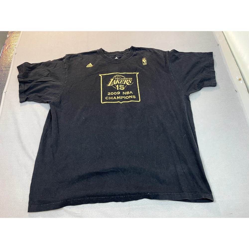 LA Lakers Shirt Championship 2009 2XL Adidas NBA Los tee shirt Black
